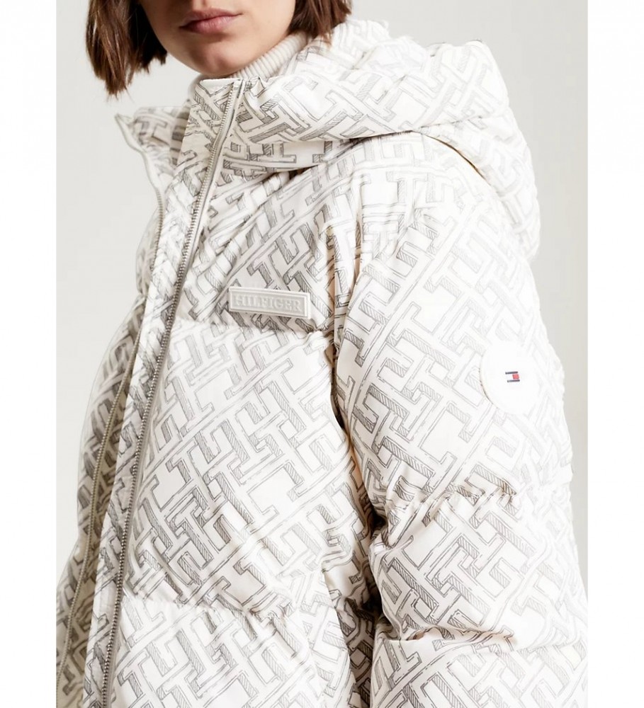 Jaqueta acolchoada Tommy Hilfiger New York, modelagem oversized, branca