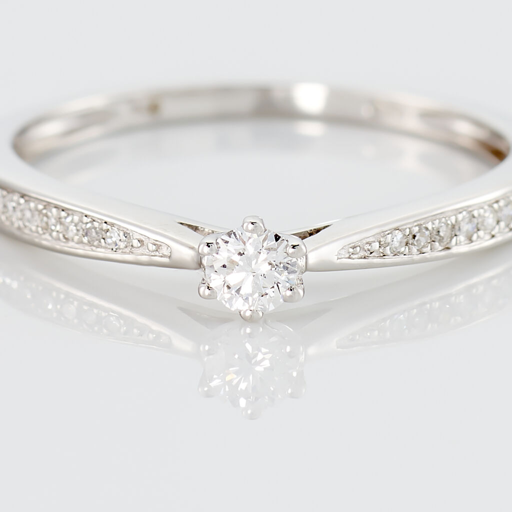 Bague Solitaire Symphonie Or Blanc Diamant