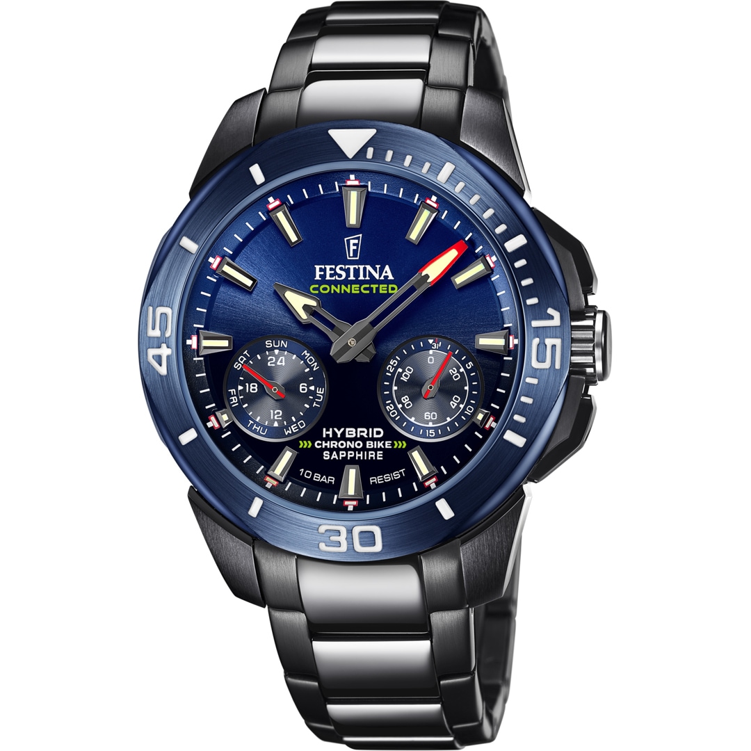 Festina Chrono Bike Connected Hybrid-Smartwatch Schwarz / Blau