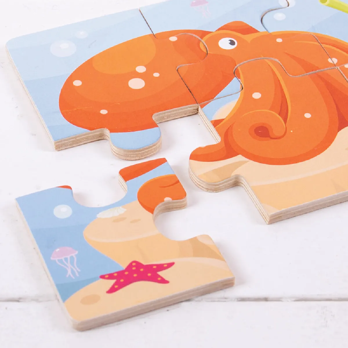 3 Puzzles Sealife Bigjigs Toys en Bois