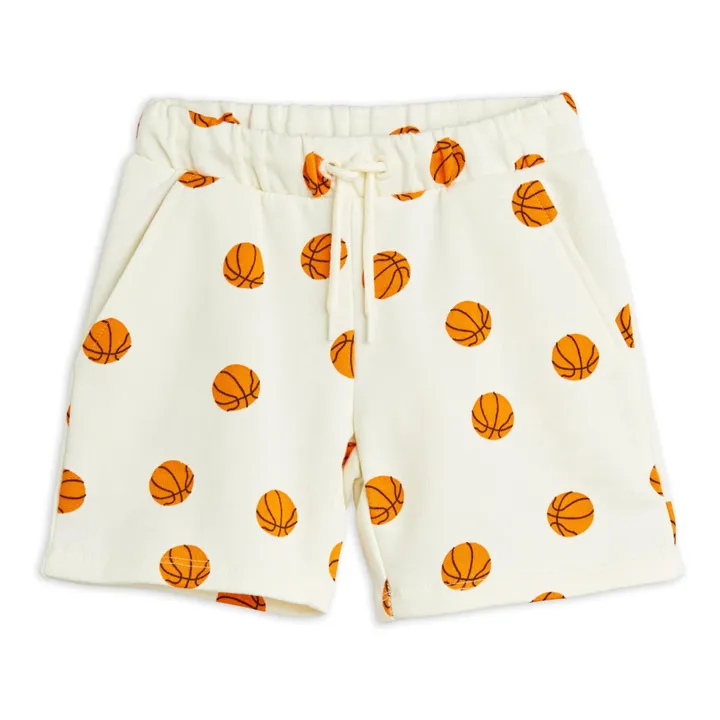 Mini Rodini Short Basketball Molleton Bio | Ecru