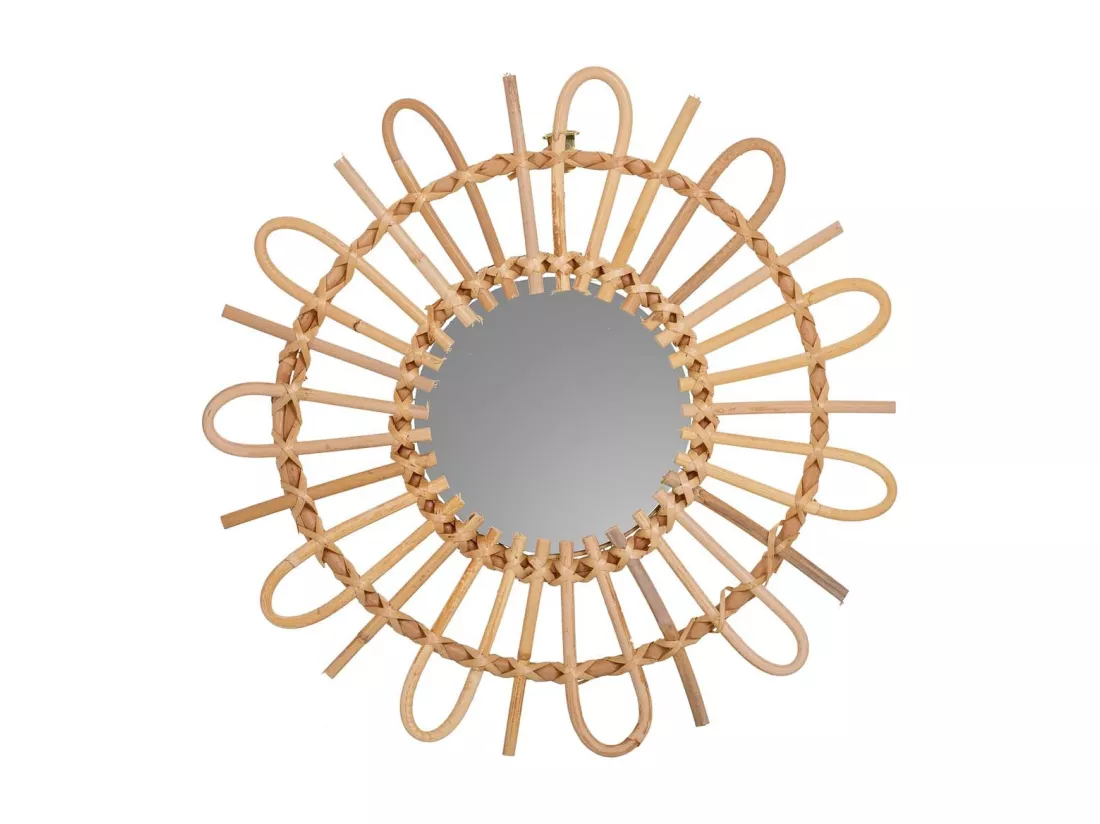 Miroir en bambou marron d38/14.5x02h