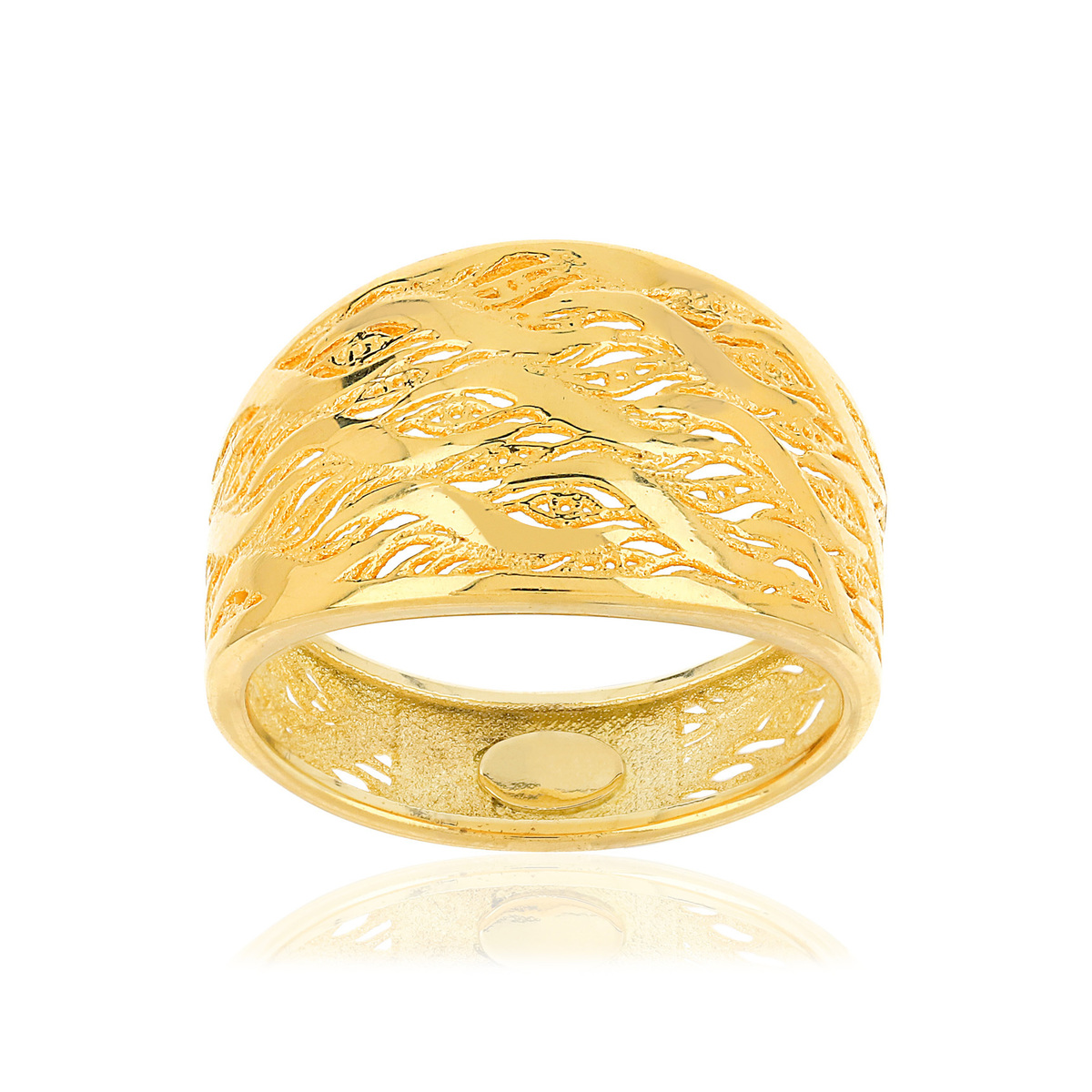 Bague or 375 jaune filigranée