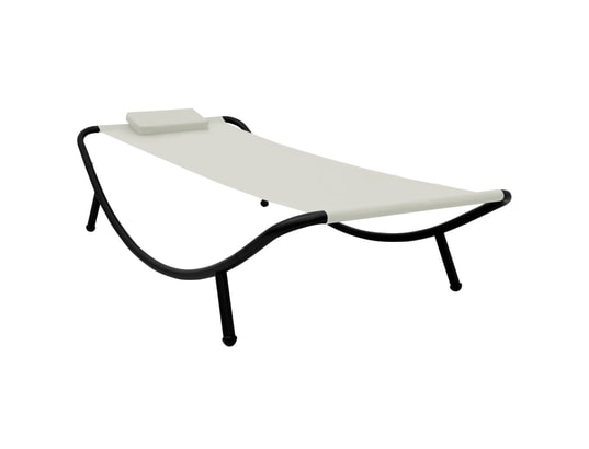 VIDAXL - Lit de jardin crème 200x90 cm acier