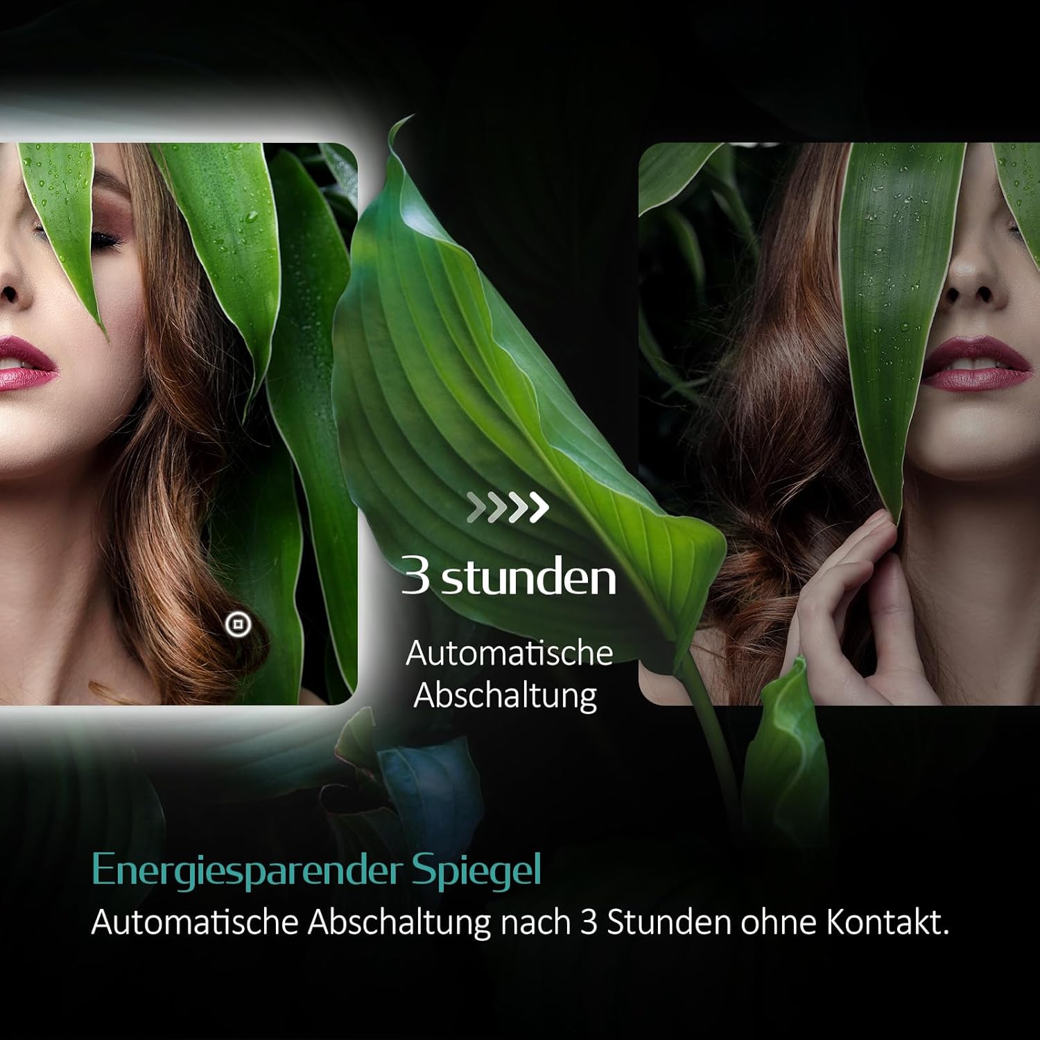 EMKE Badspiegel mit Beleuchtung 80x60cm Badezimmerspiegel mit 3 Lichtfarbe Dimmbar Wandspiegel, Touch, beschlagfrei, 3 Stunden automatische Abschaltung