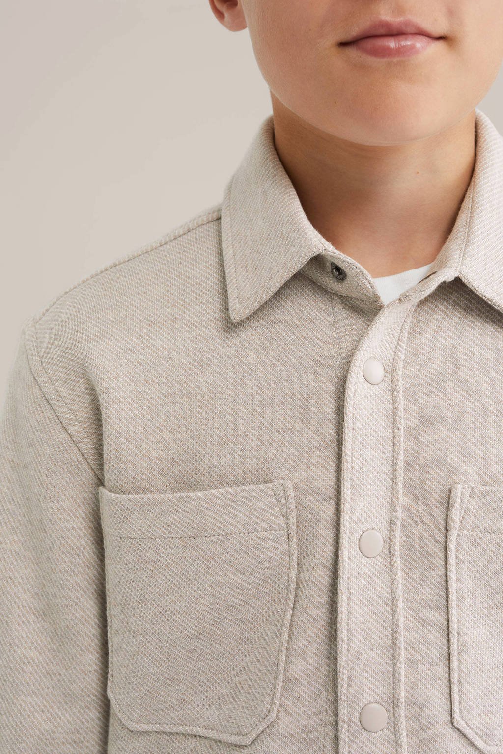 WE Fashion Blue Ridge overhemd beige