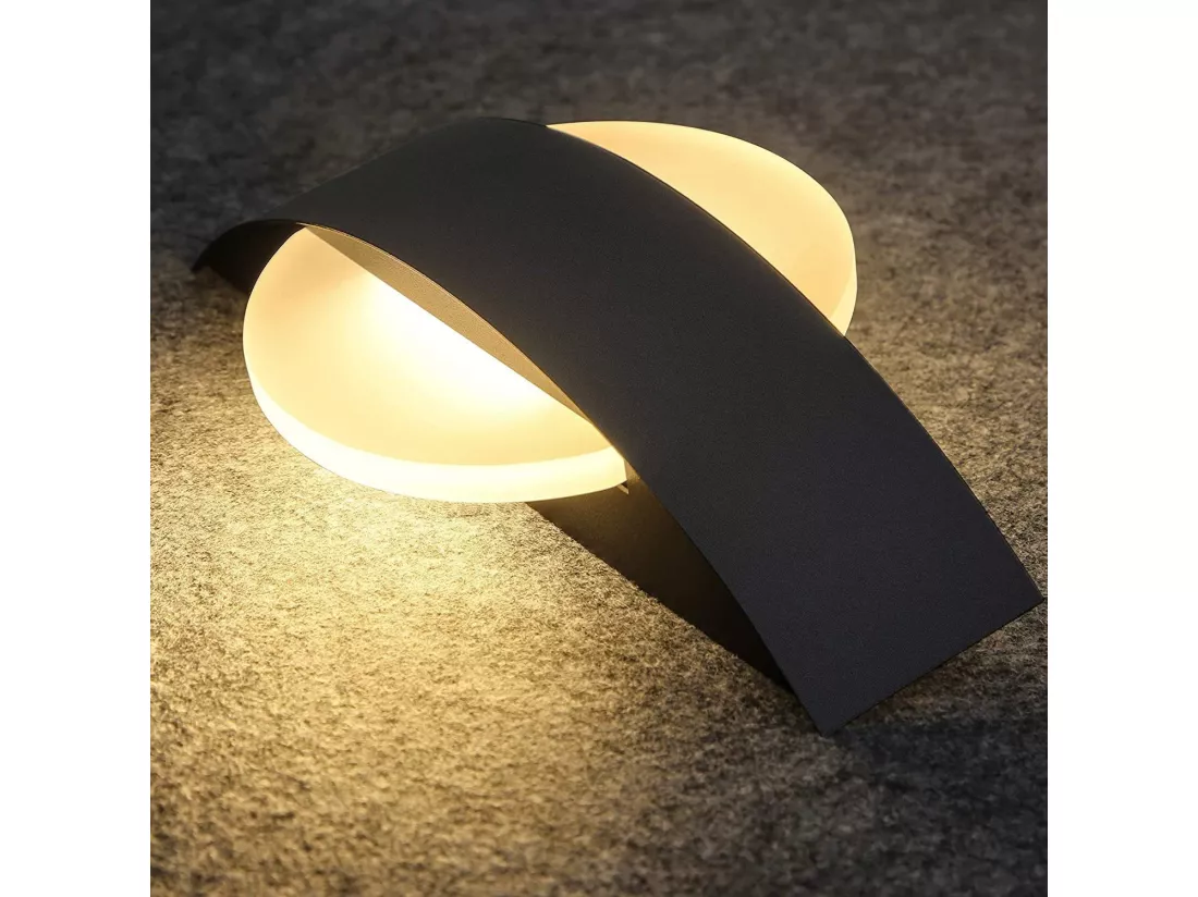 NETTLIFE Applique Murale LED Applique Couloir Intérieur 3000K Blanc Chaud Noir Lampe de Couloir Design Moderne Acrylique Lampe de Lit 6W