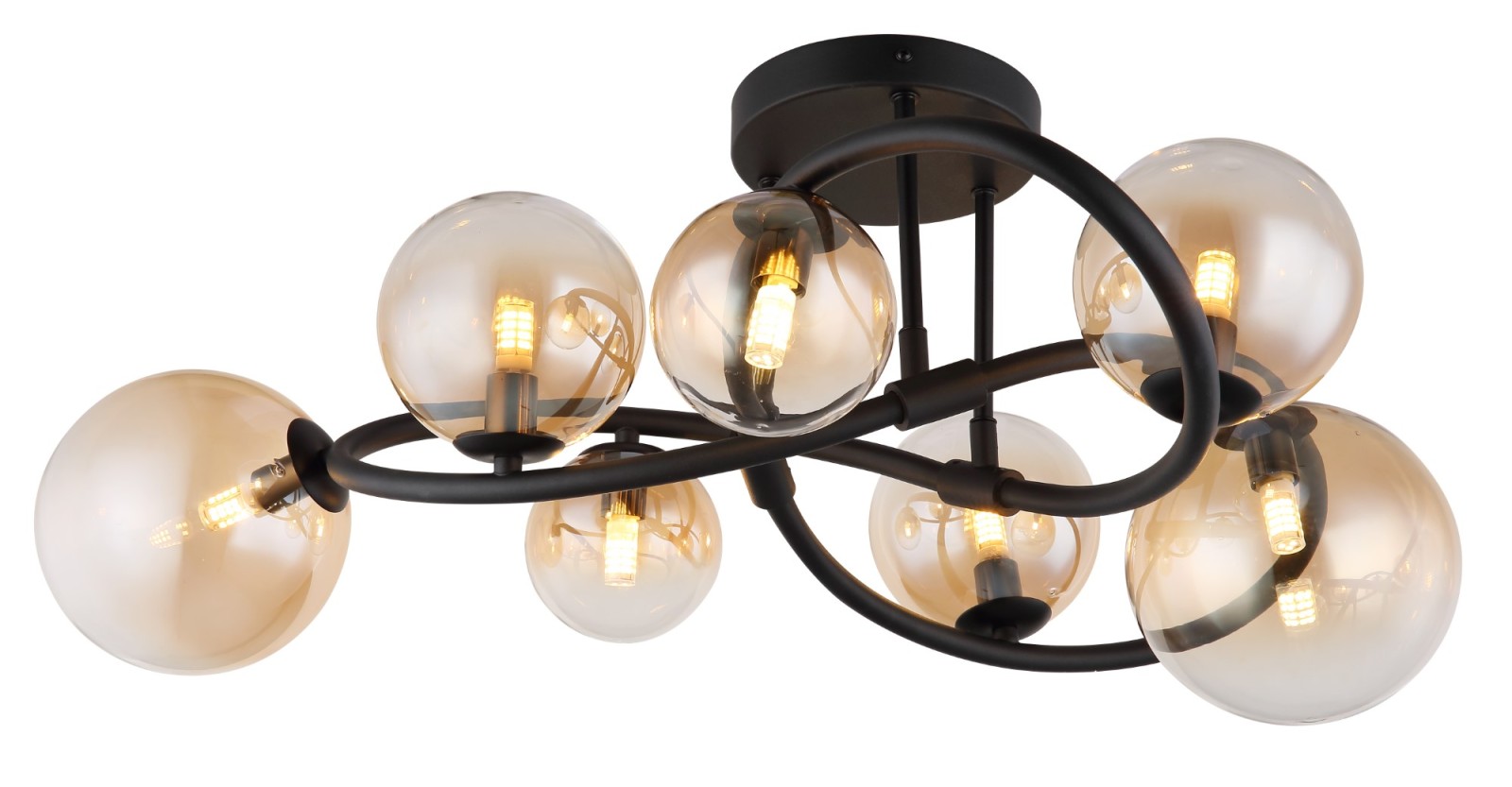 LED-Deckenleuchte - schwarz matt - 62 cm