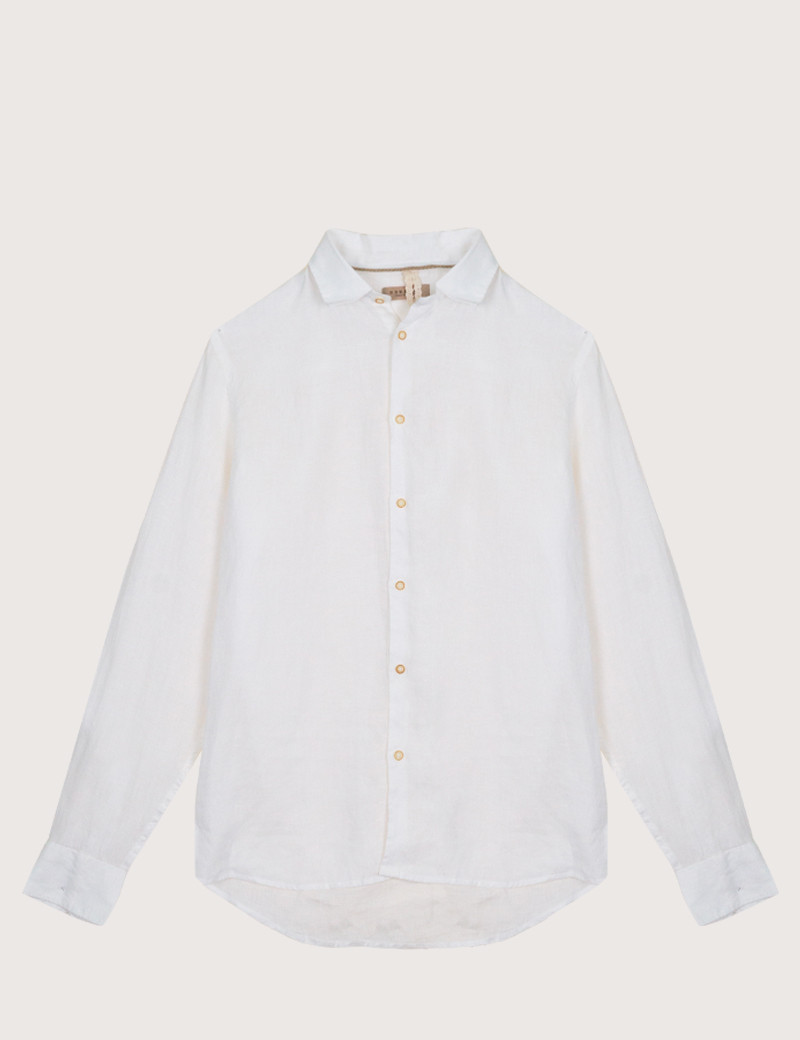 SSEINSE CHEMISE HOMME MANCHES LONGUES EN LIN BLANC