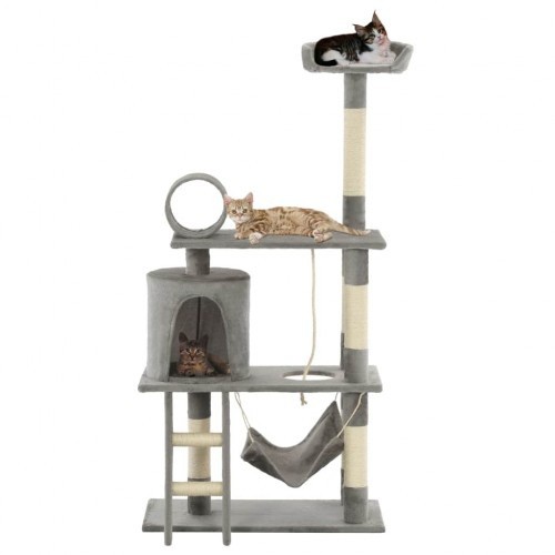 Arranhador para gatos com corda de sisal, cinza