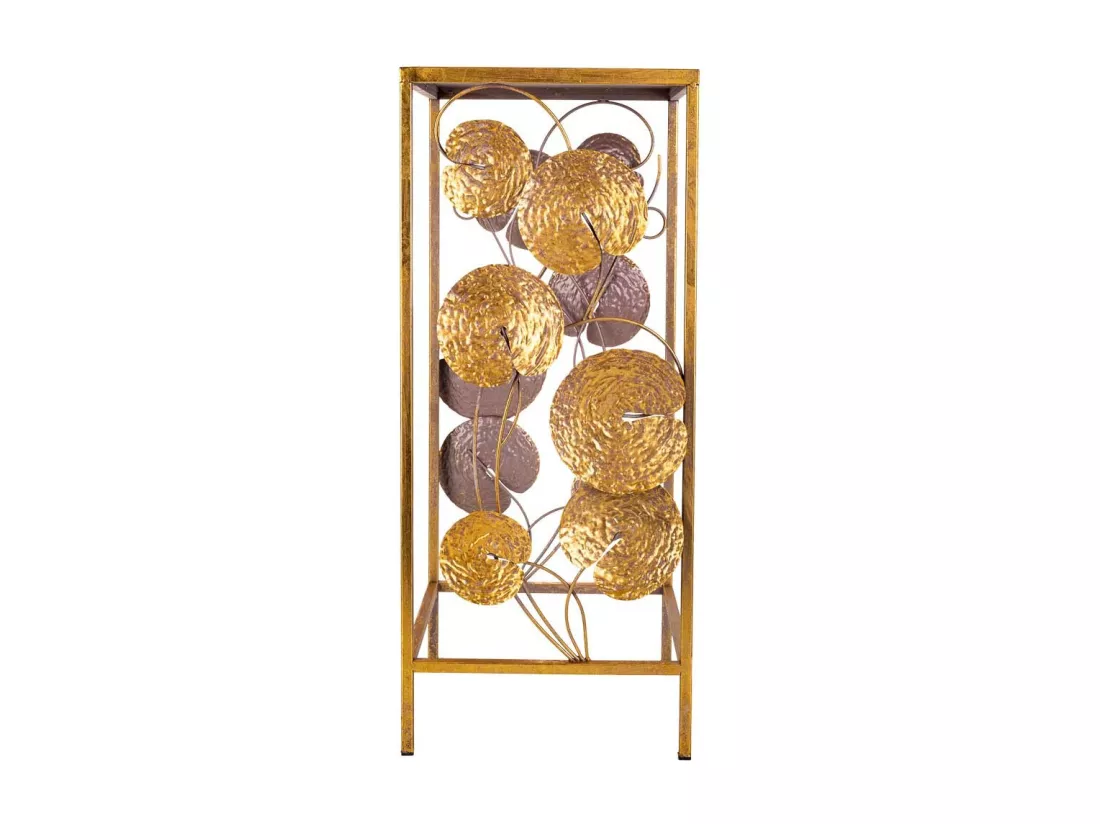 Table d'appoint en métal doré 28x28x66h