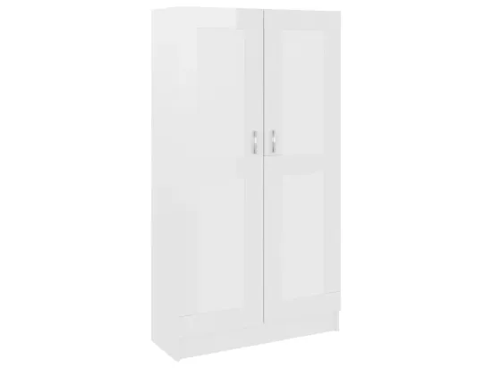 Bibliothèque Blanc brillant 82,5x30,5x150 cm Bois d’ingénierie