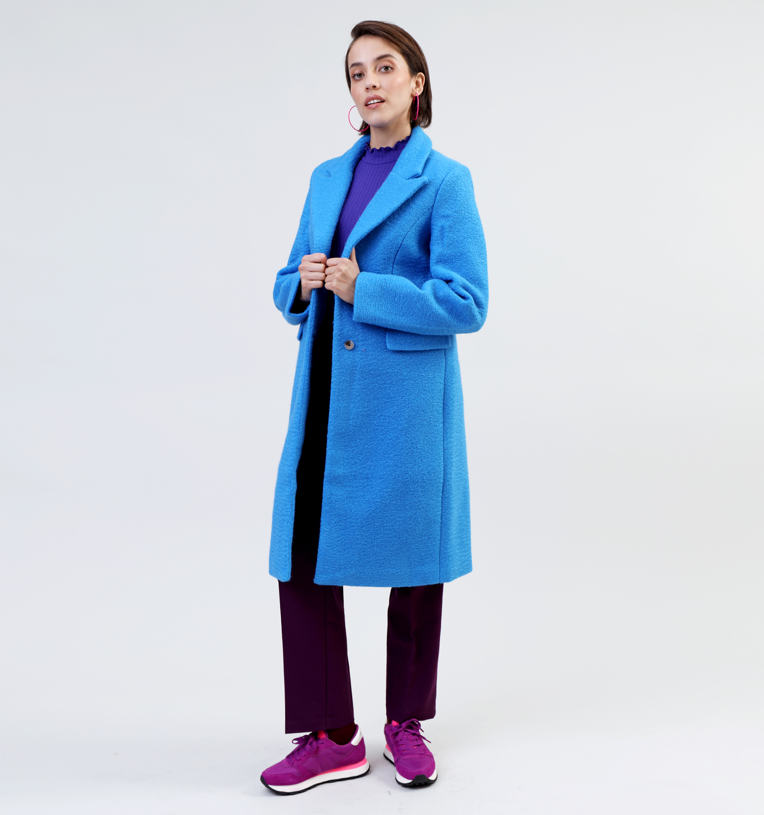 Lange jas blauw