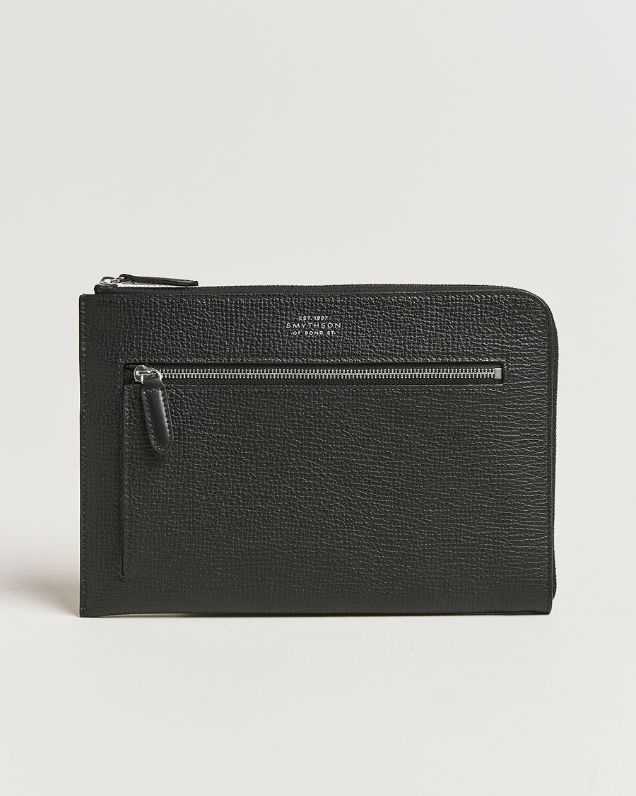 Smythson Ludlow Flat Organiser Pouch Black