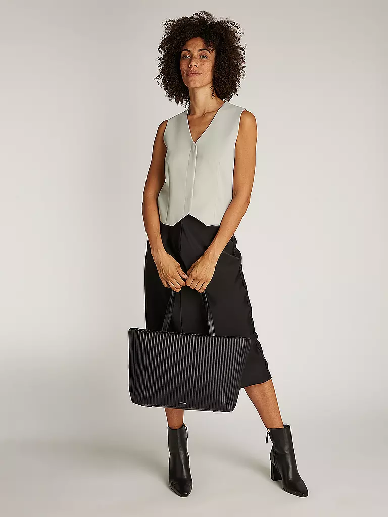CALVIN KLEIN Tasche - Shopper MINI LINE QUILT Medium schwarz
