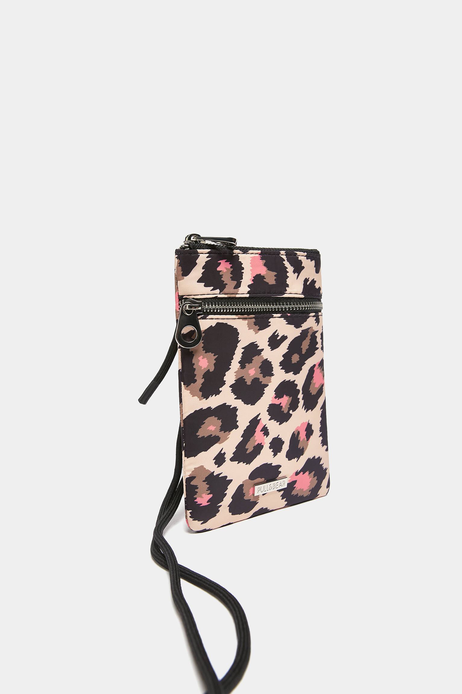 Porta-celular com zíper duplo - estampa animal