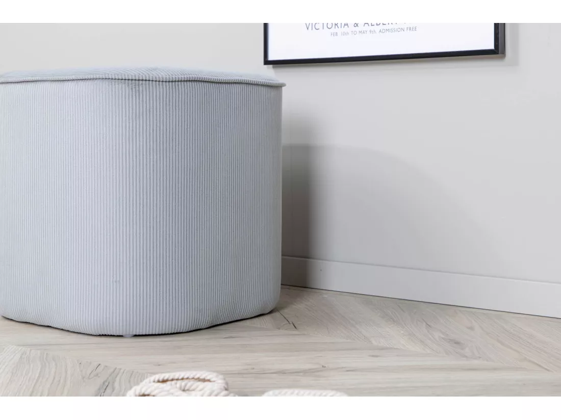 Pouf en Velours Côtelé 