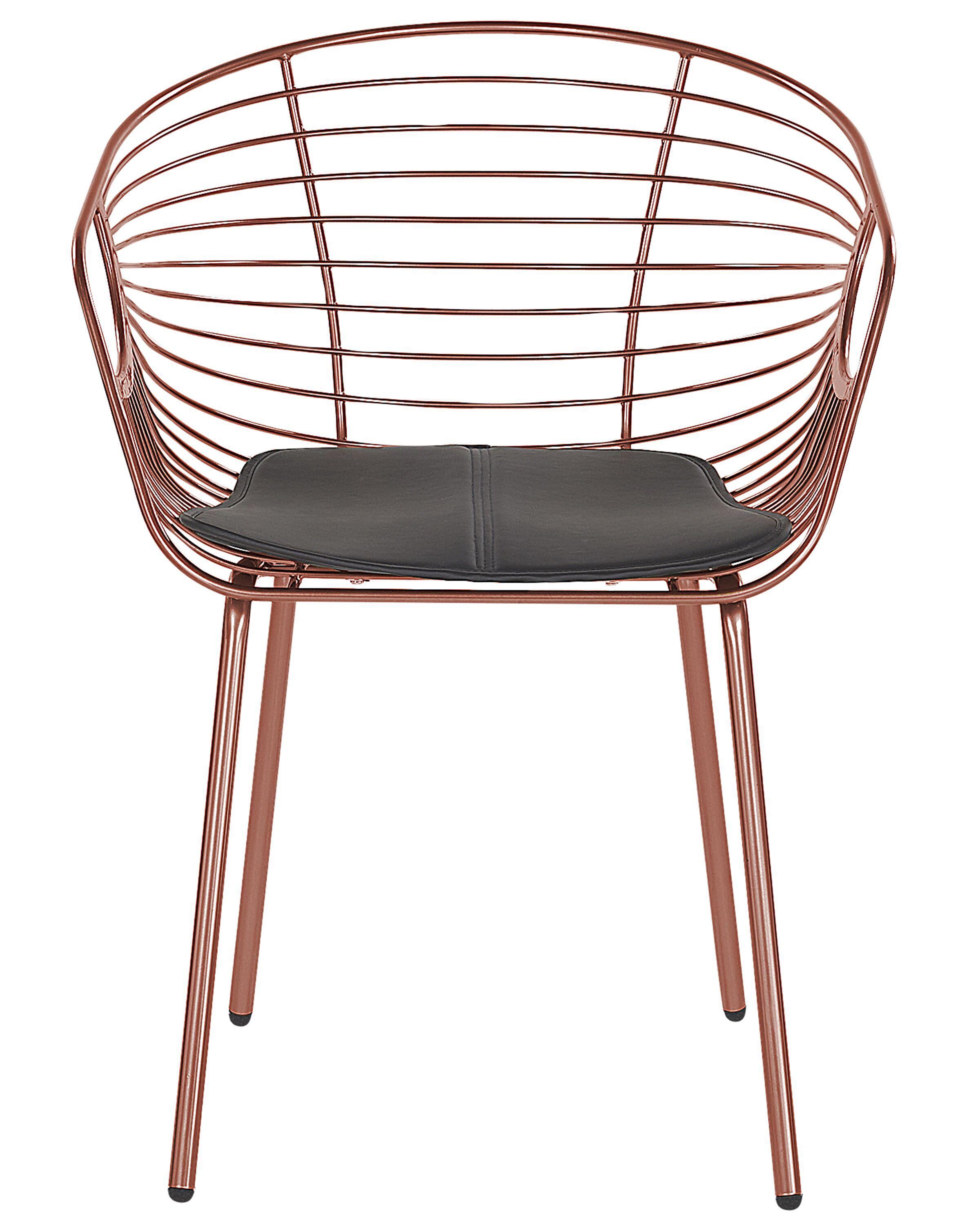 Set van 2 eetkamerstoelen HOBACK Metaal Koper