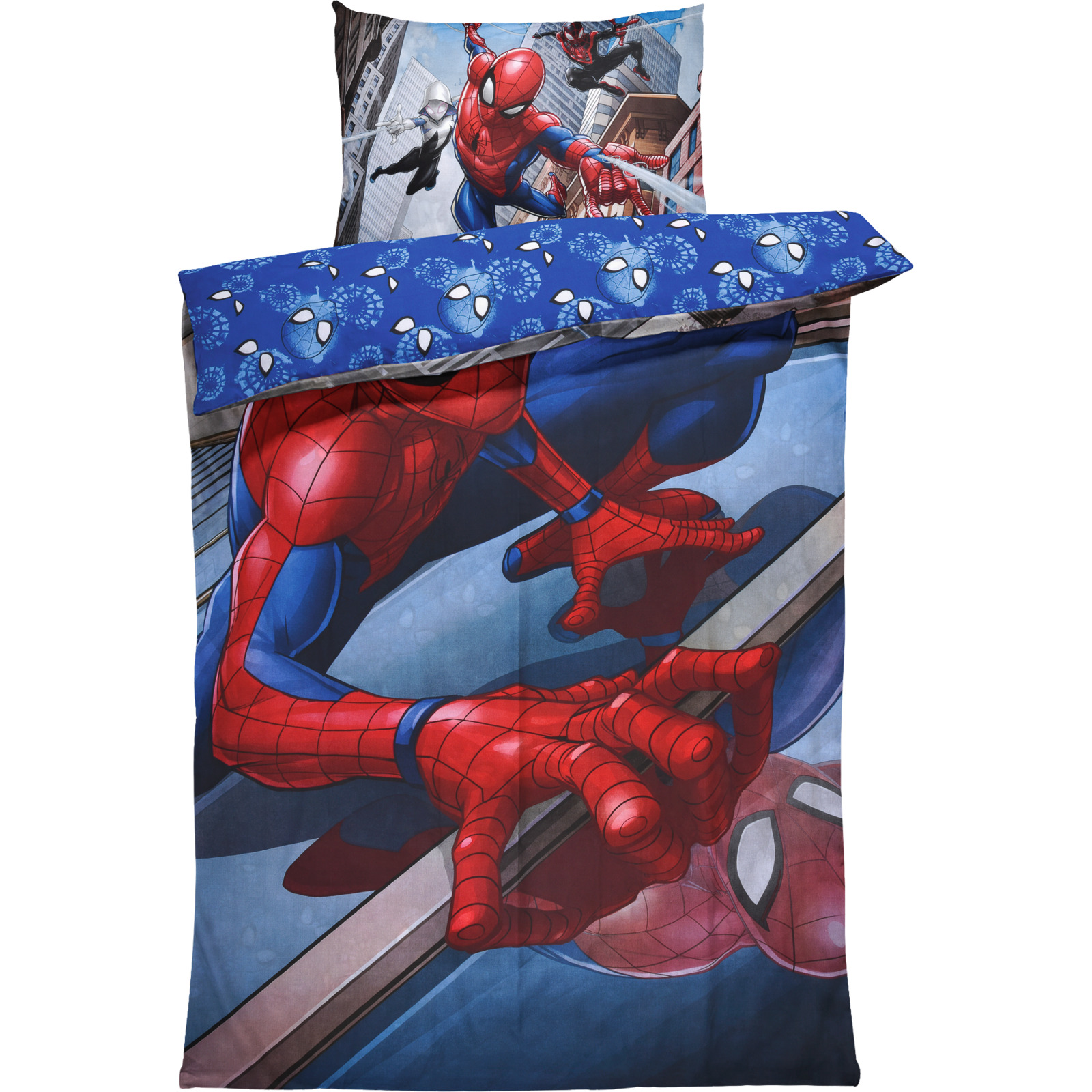 Bettwäsche Renforce Spiderman blau