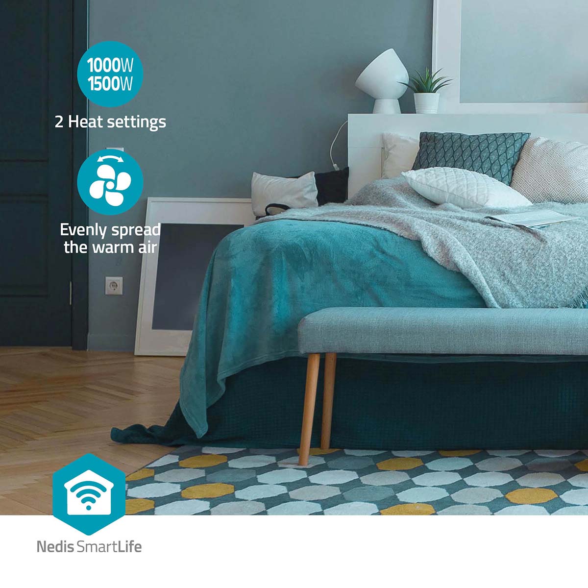 Nedis HTFA22WTW SmartLife keramische PTC-ventilatorkachel