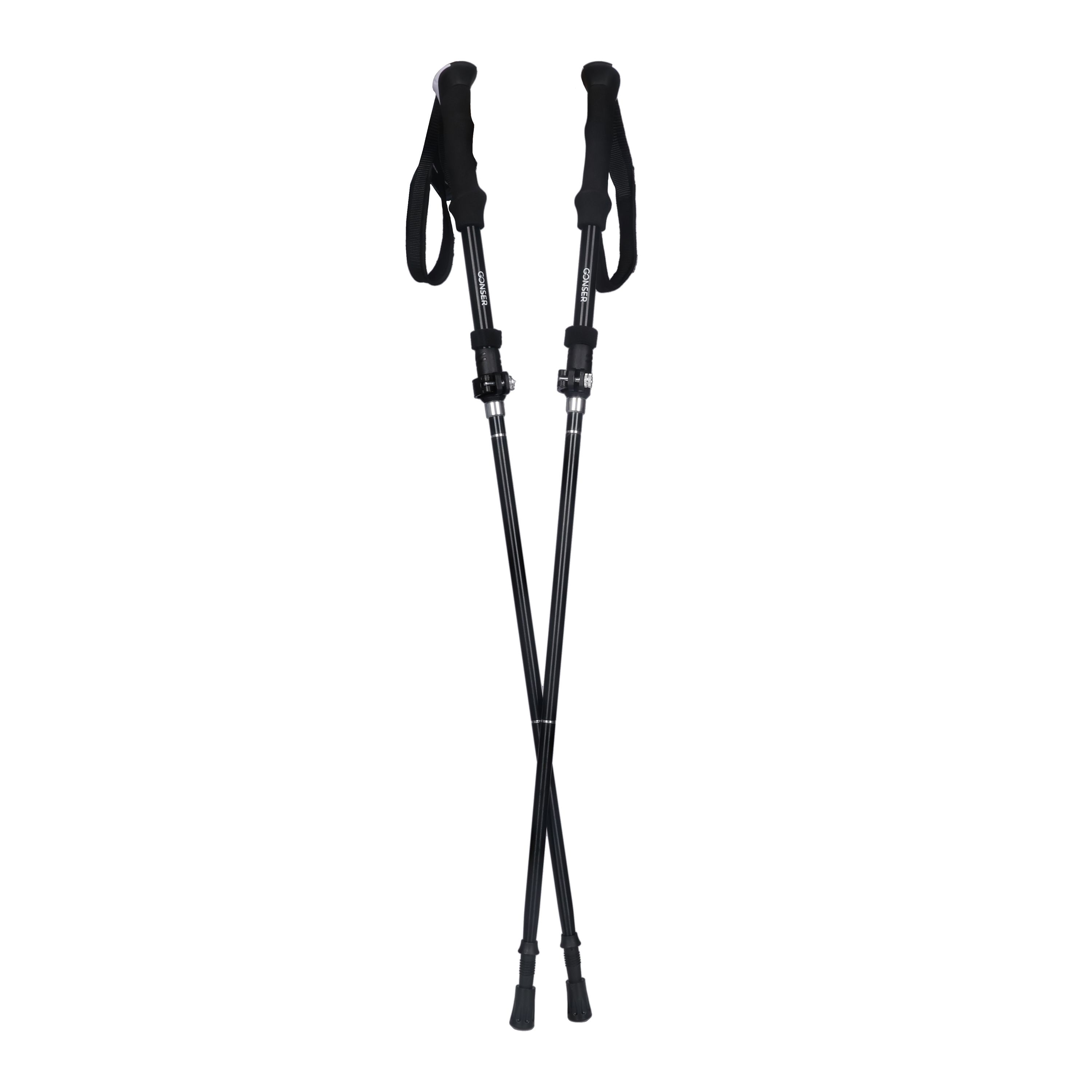 Wanderstöcke faltbar 115 - 130 cm schwarz