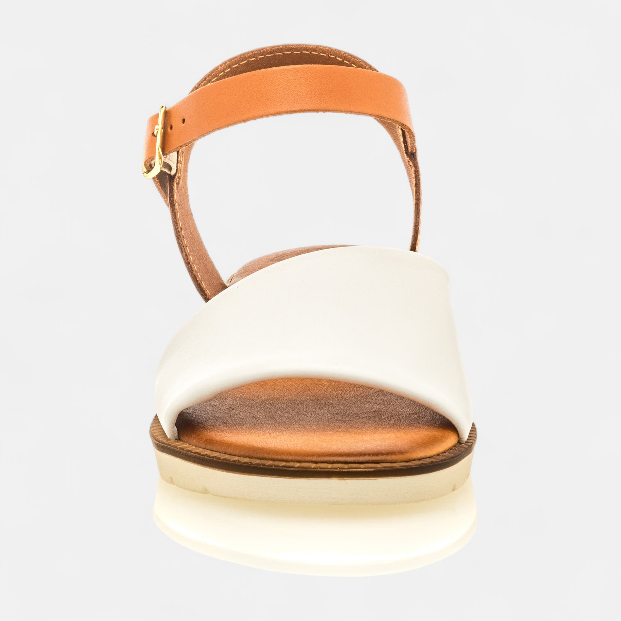 Nu-pieds Femme en cuir blanc