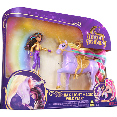Unicorn academy Sophia & Light Magic Wildstar dukke og hest