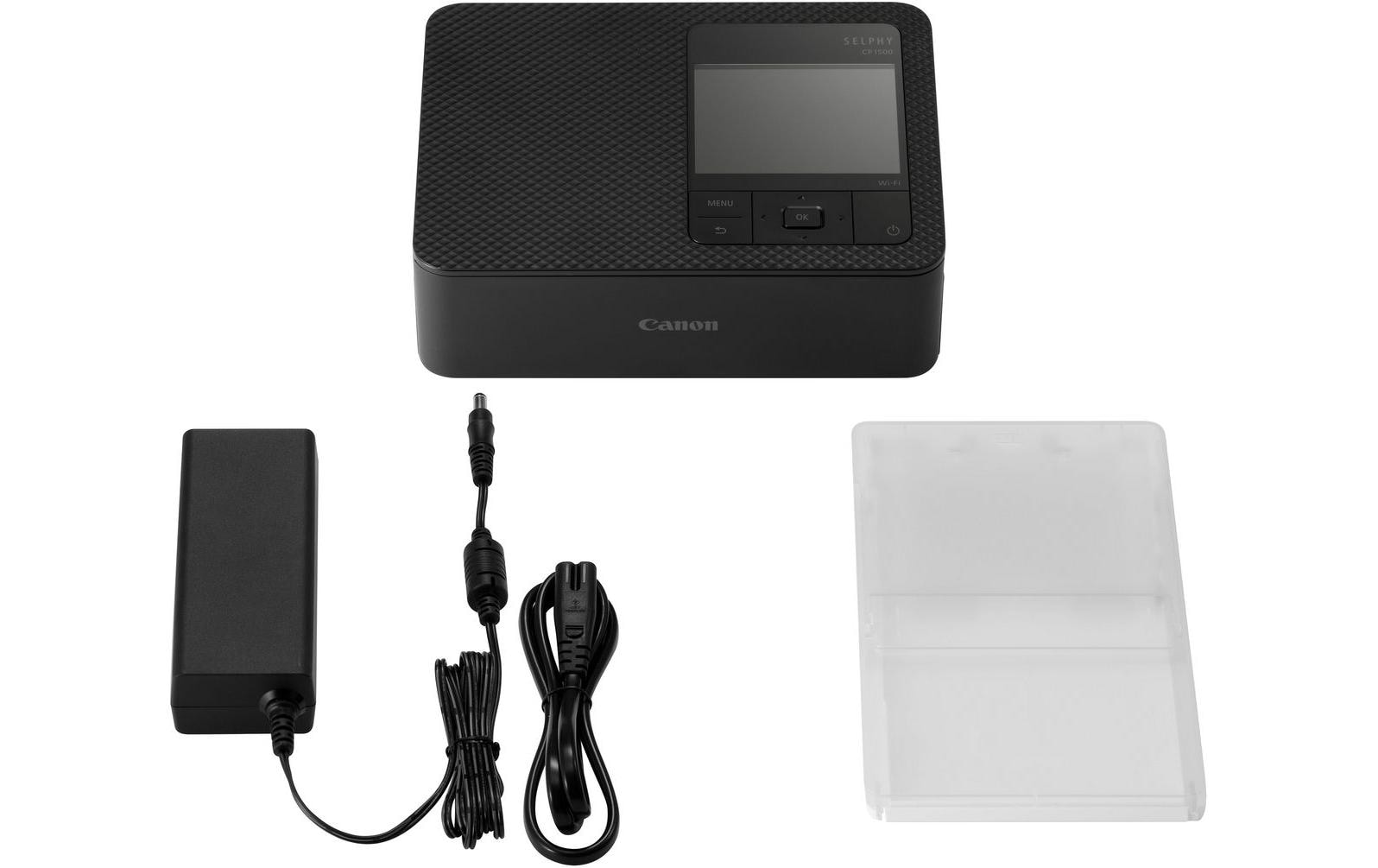 Fotodrucker Selphy CP1500 Schwarz inkl. Papier und Tinte<br>Mobiler, WLAN-fähiger Fotodrucker