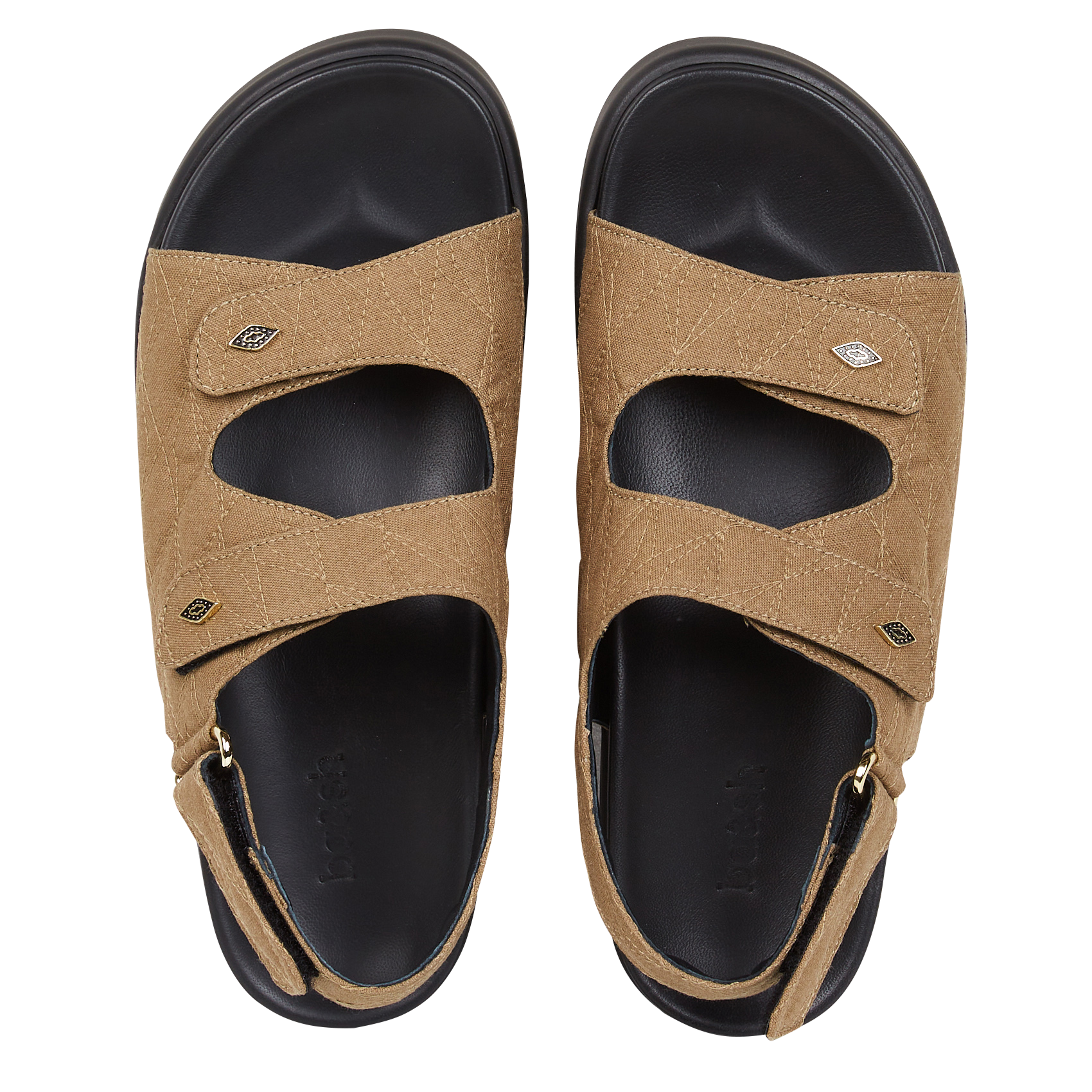 CRATCH - Sandales plates en lin mélangé | Kaki