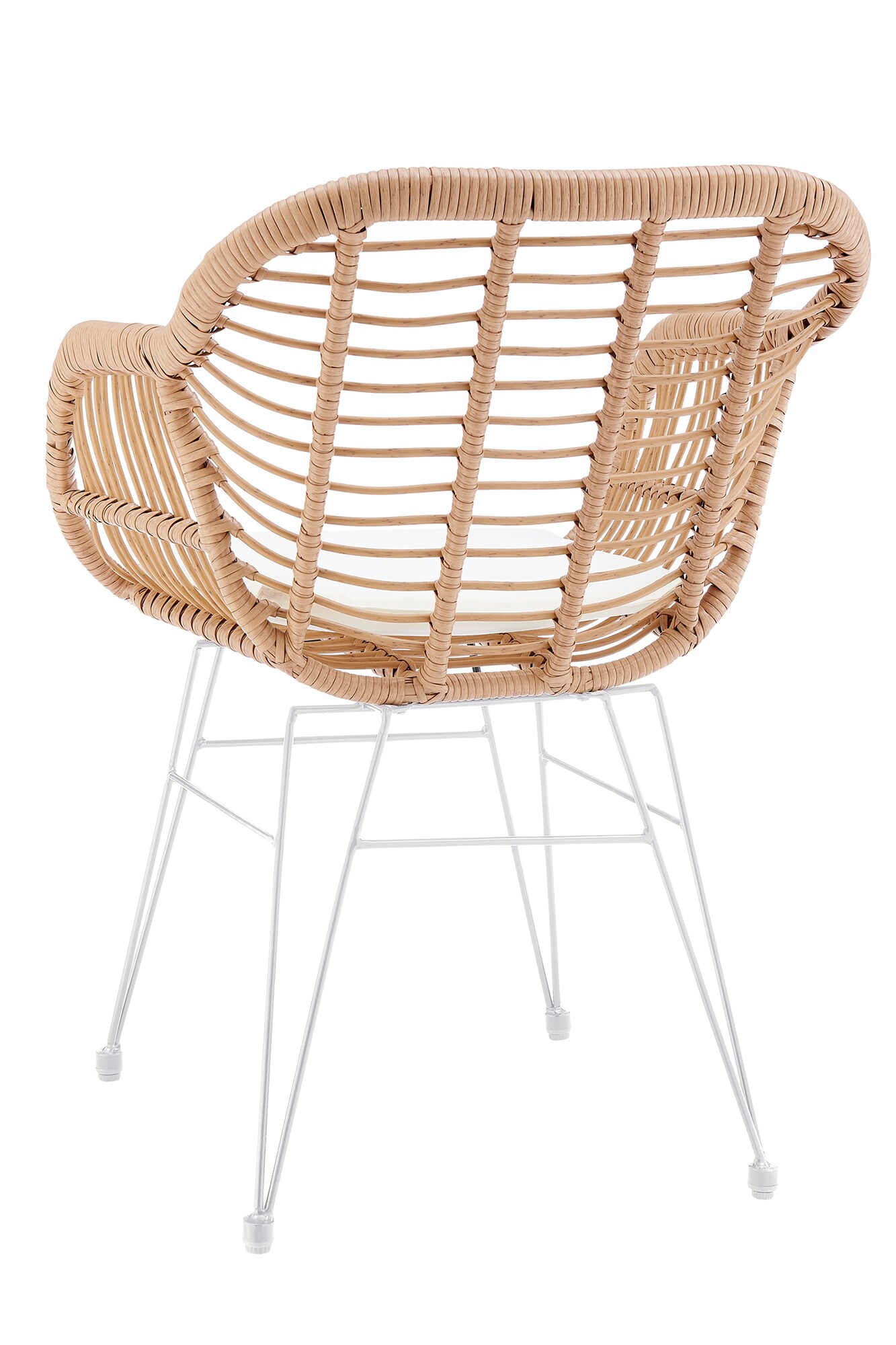 Armlehnstuhl Rattanoptik 2er Set natur Esszimmerstuhl Wohnzimmer Stuhl Stühle