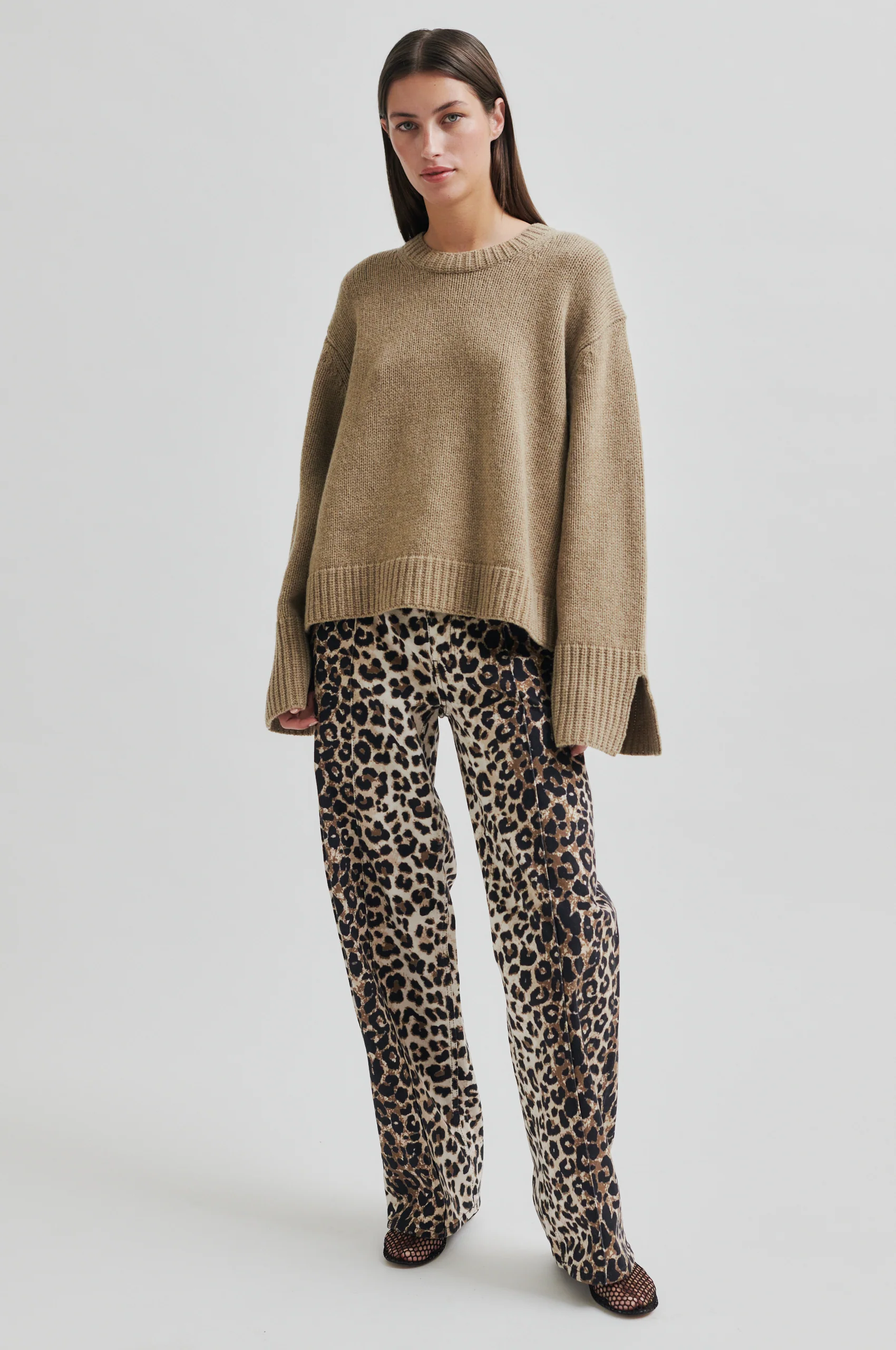Second Female  Aleo leopard jeans - Kelp