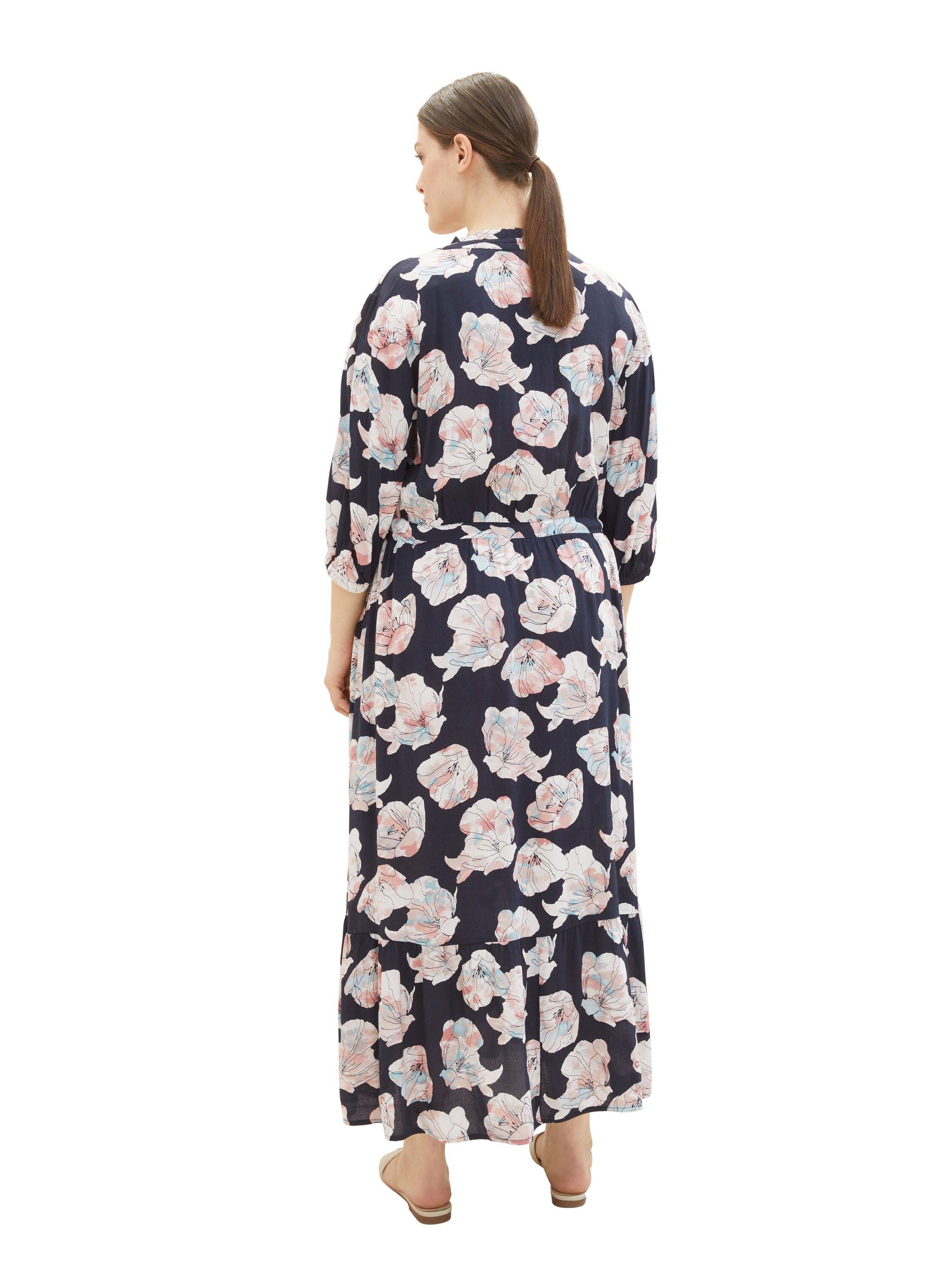 Maxikleid mit Blumenprint und Taillenschnürung