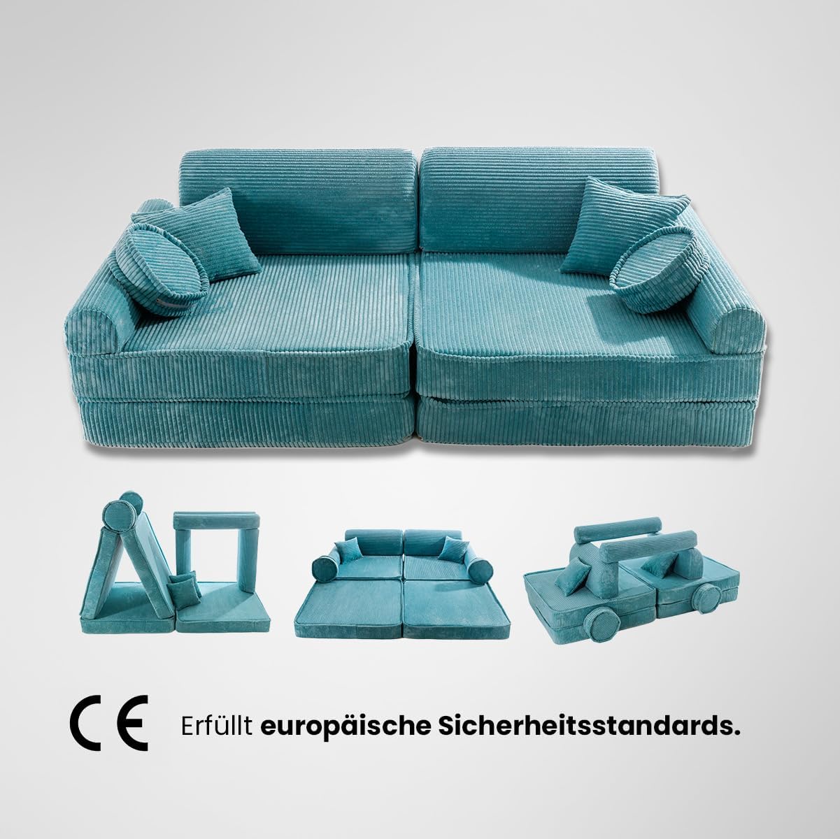MEOWBABY Kindersofa – Spielsofa für Kinder – Weiche Klappsofa mit Schlaffunktion – Kuschelecke für Kinderzimmer, Aesthetic, Puderrosa