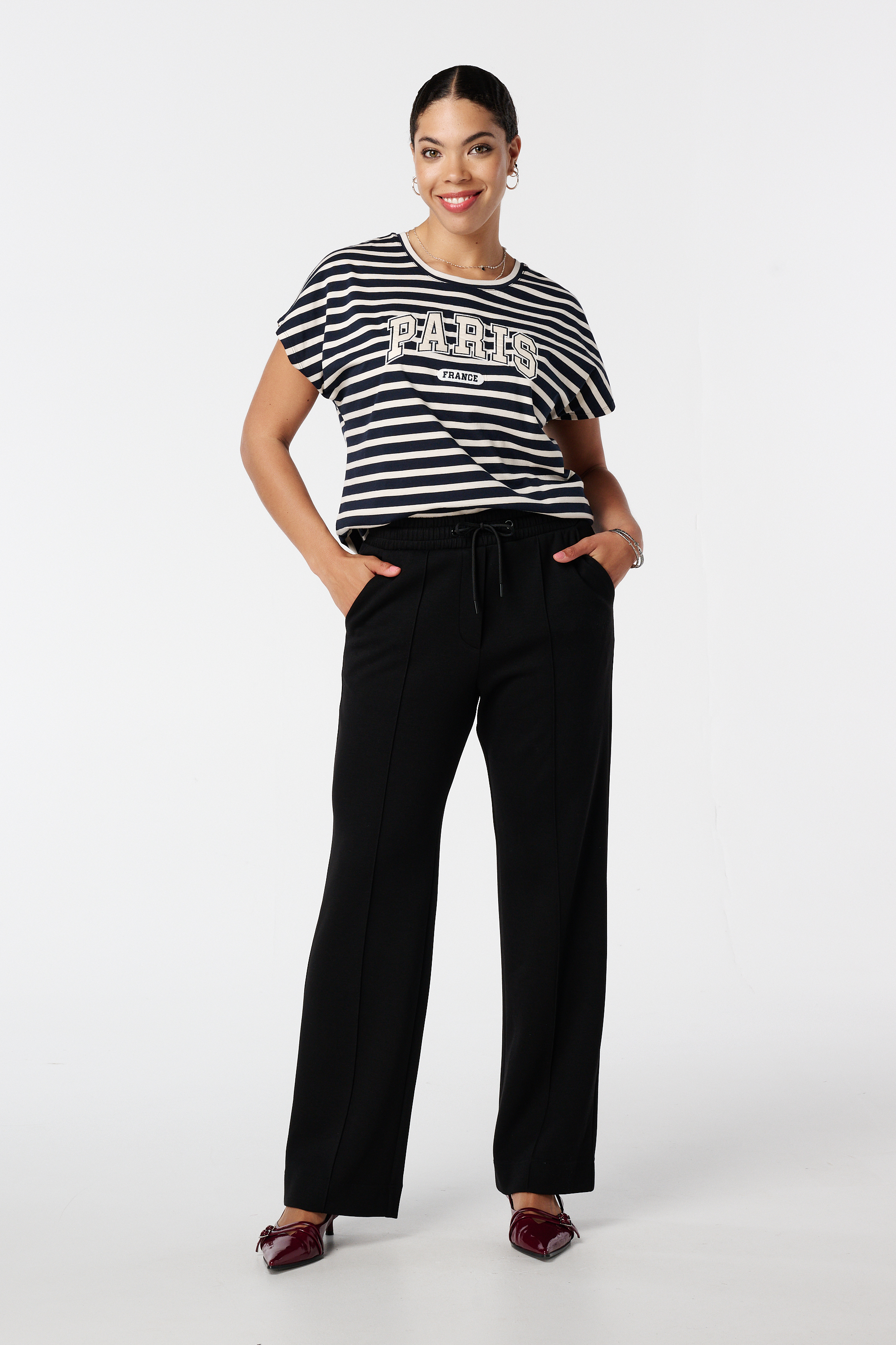 Broek met deelnaad Zwart