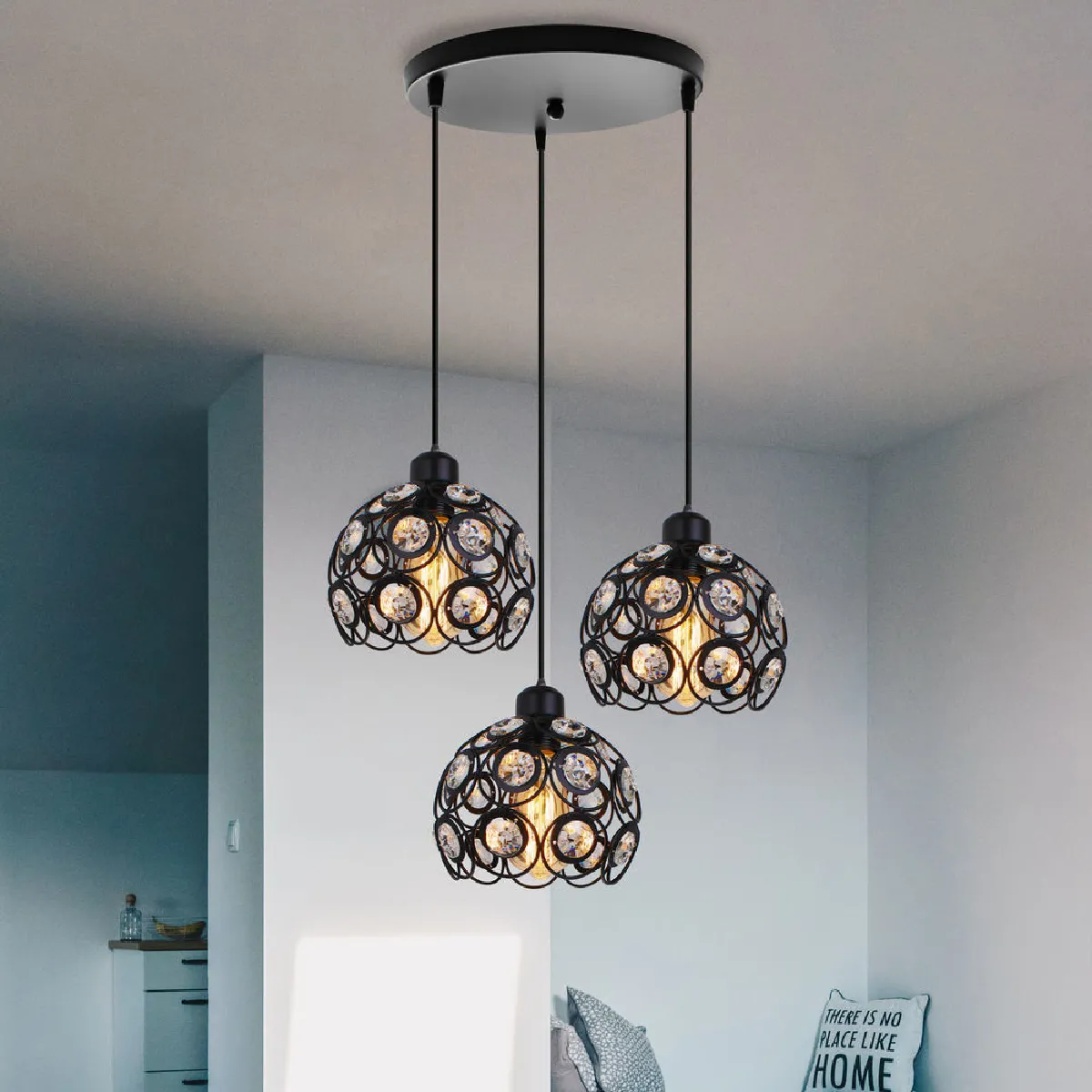 Stoex Suspension Moderne Cristal - Noir