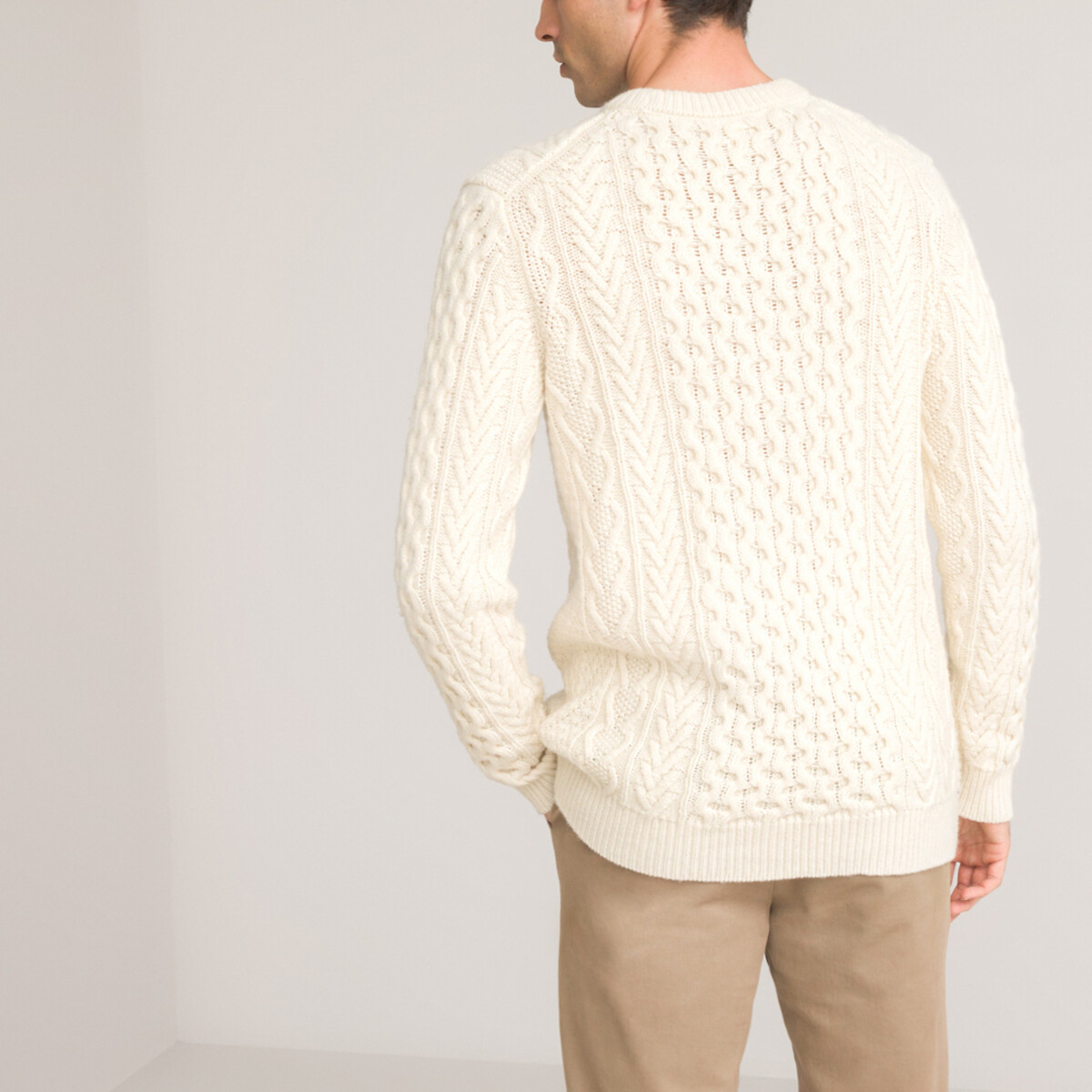 COLEÇÕES LA REDOUTE<br>Suéter de tricô com gola redonda, assinatura DAMIEN