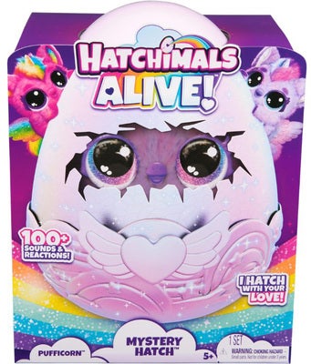 Hatchimals Alive! Mystery Hatch Pufficorn Interaktivt Kosedyr Blandet