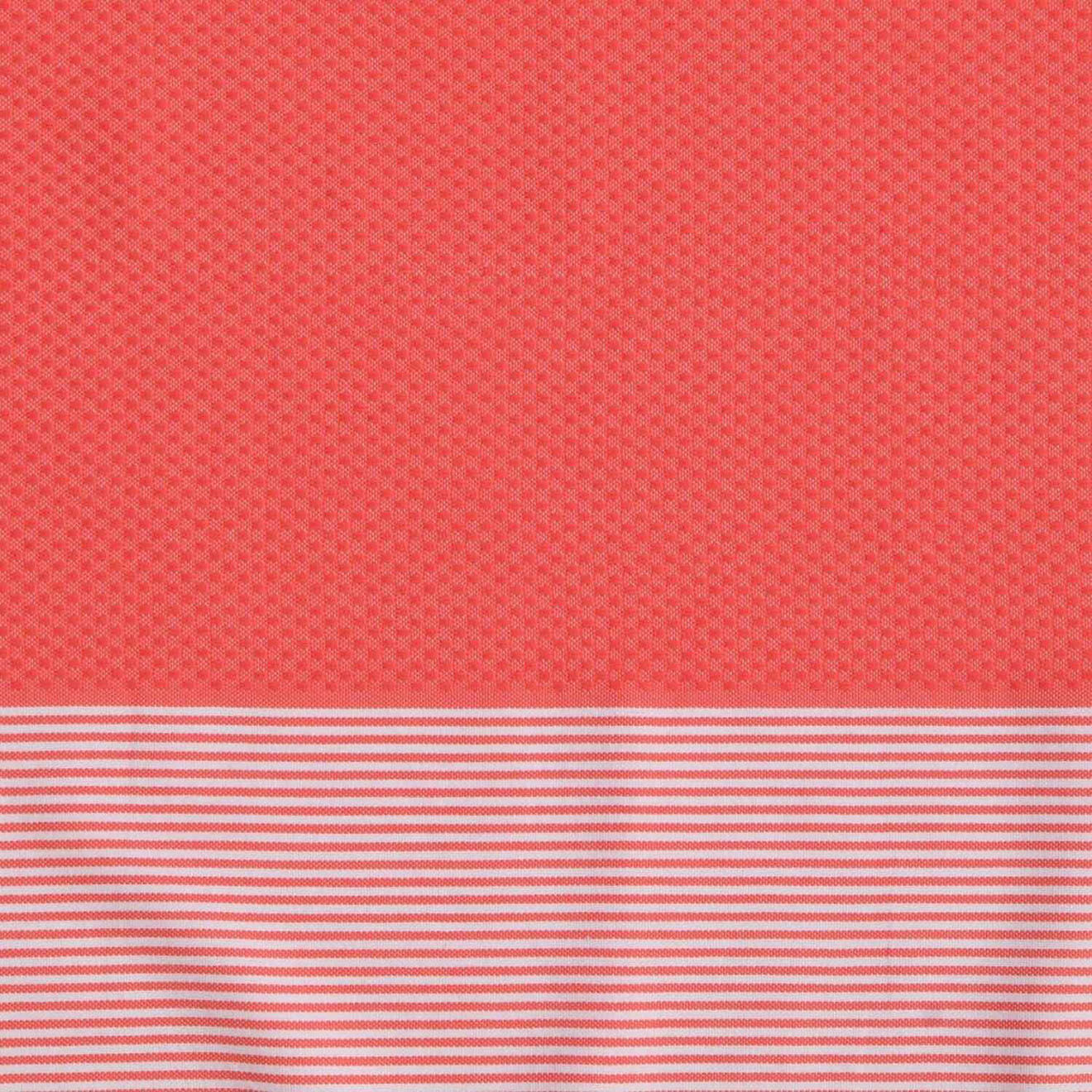 Febronie Fouta Nid d'Abeille Ibiza orange corail/blanc - 100x200 cm