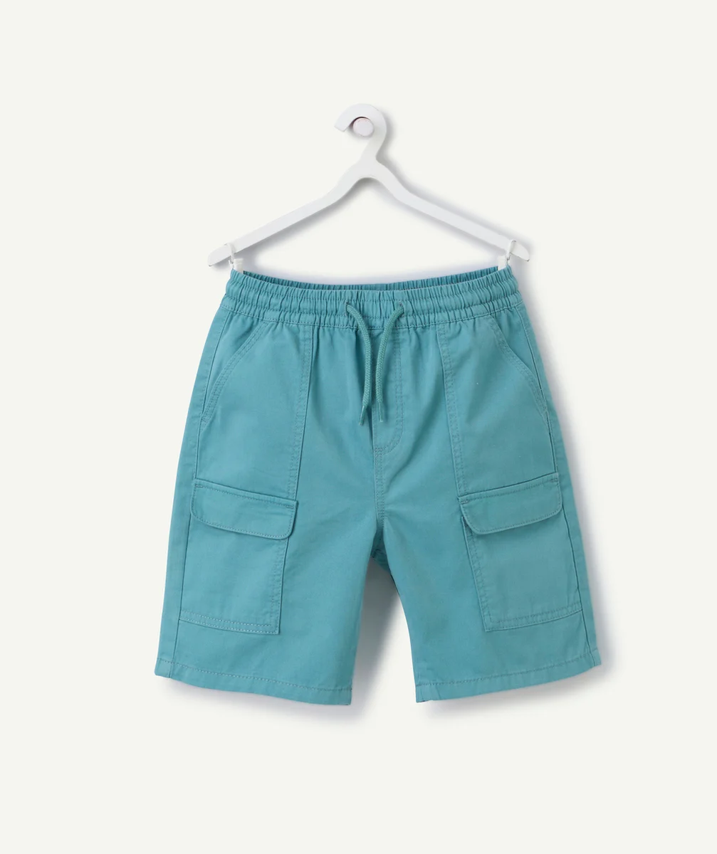 bermuda baggy garçon bleu canard