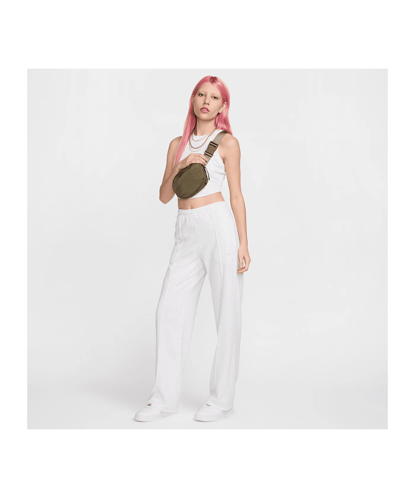 Nike Essential Rib Crop Tanktop Damen Grau F051