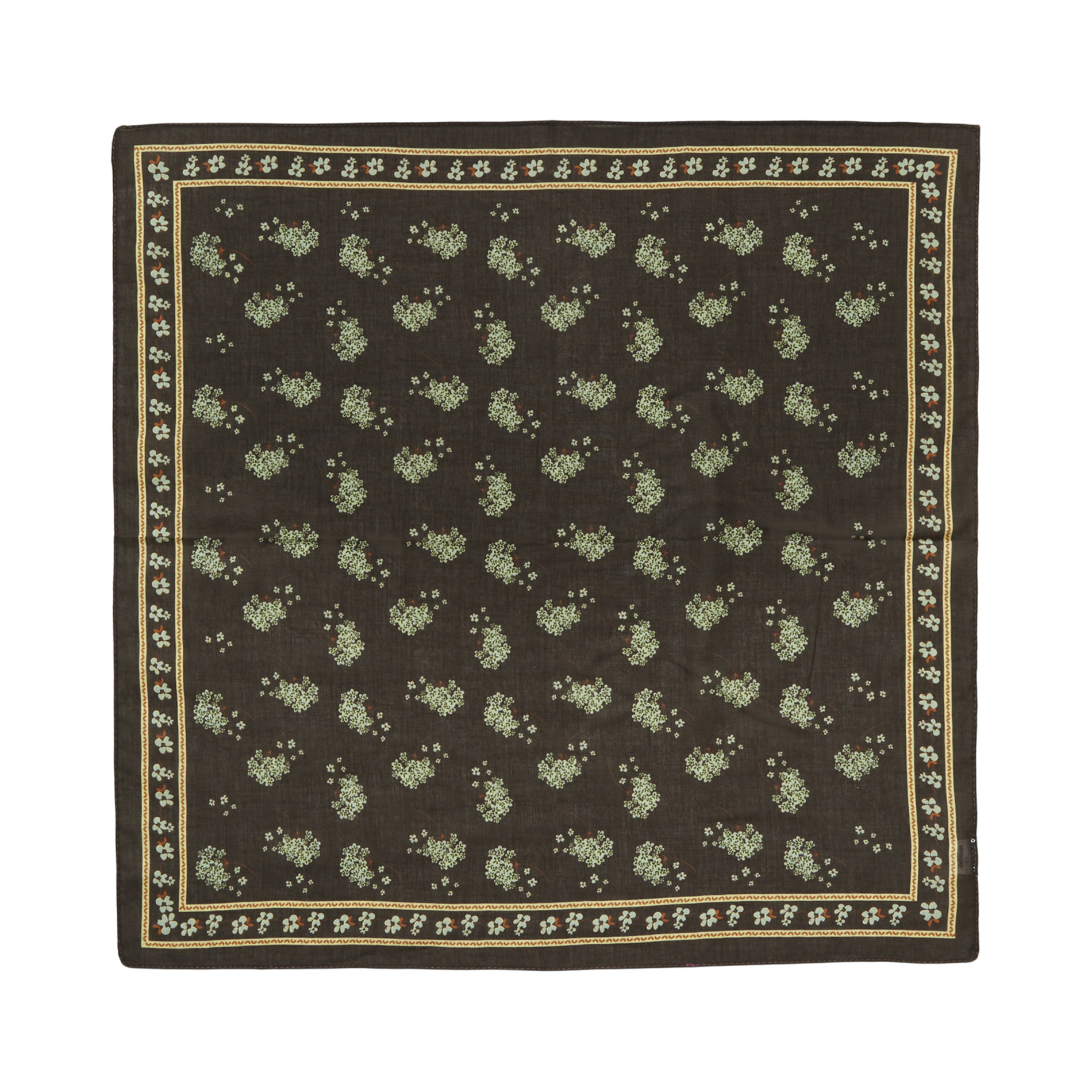 MADALENA - Foulard en coton imprimé | Marron