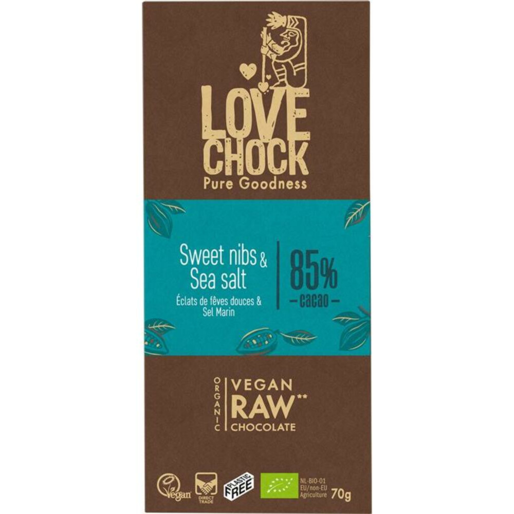 3x Lovechock Sweet Nibs & Sea Salt Bio 70 gr
