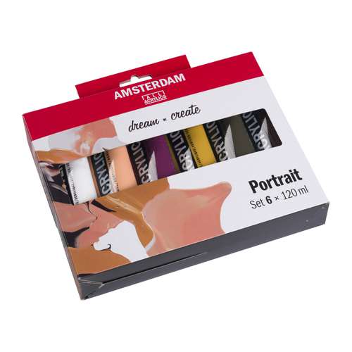 Talens AMSTERDAM All Acrylics Standard Series, 6 x 120 ml Portraitfarben-Set