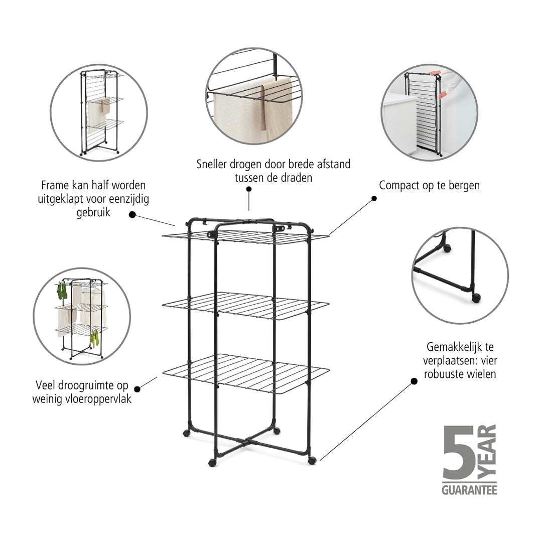 Brabantia HangOn Droogtoren 23 m - Matt Black