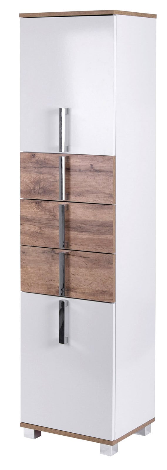 Hochschrank LUCA 40,3 x 163,7 cm weiß/ Eiche Landhaus