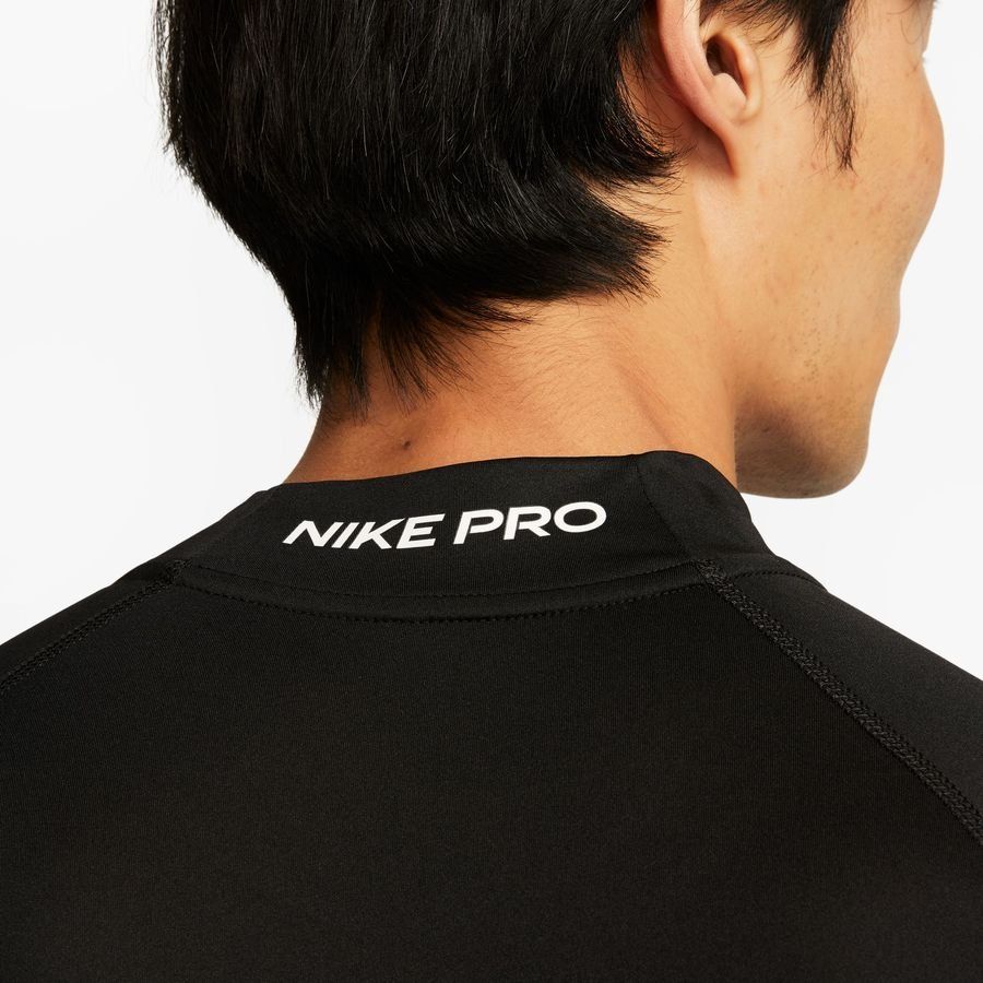 Nike Pro Top Dri-FIT Mock - Noir/Blanc Manches Longues