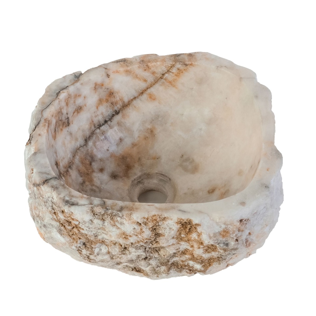 Sanigoods River waskom natuursteen 35cm sunset onyx