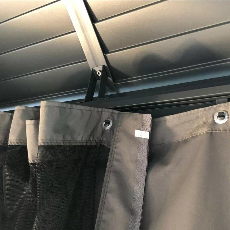 Gazebo de alumínio para pátio Barreras, 3,65 m de largura x 3 m de profundidade