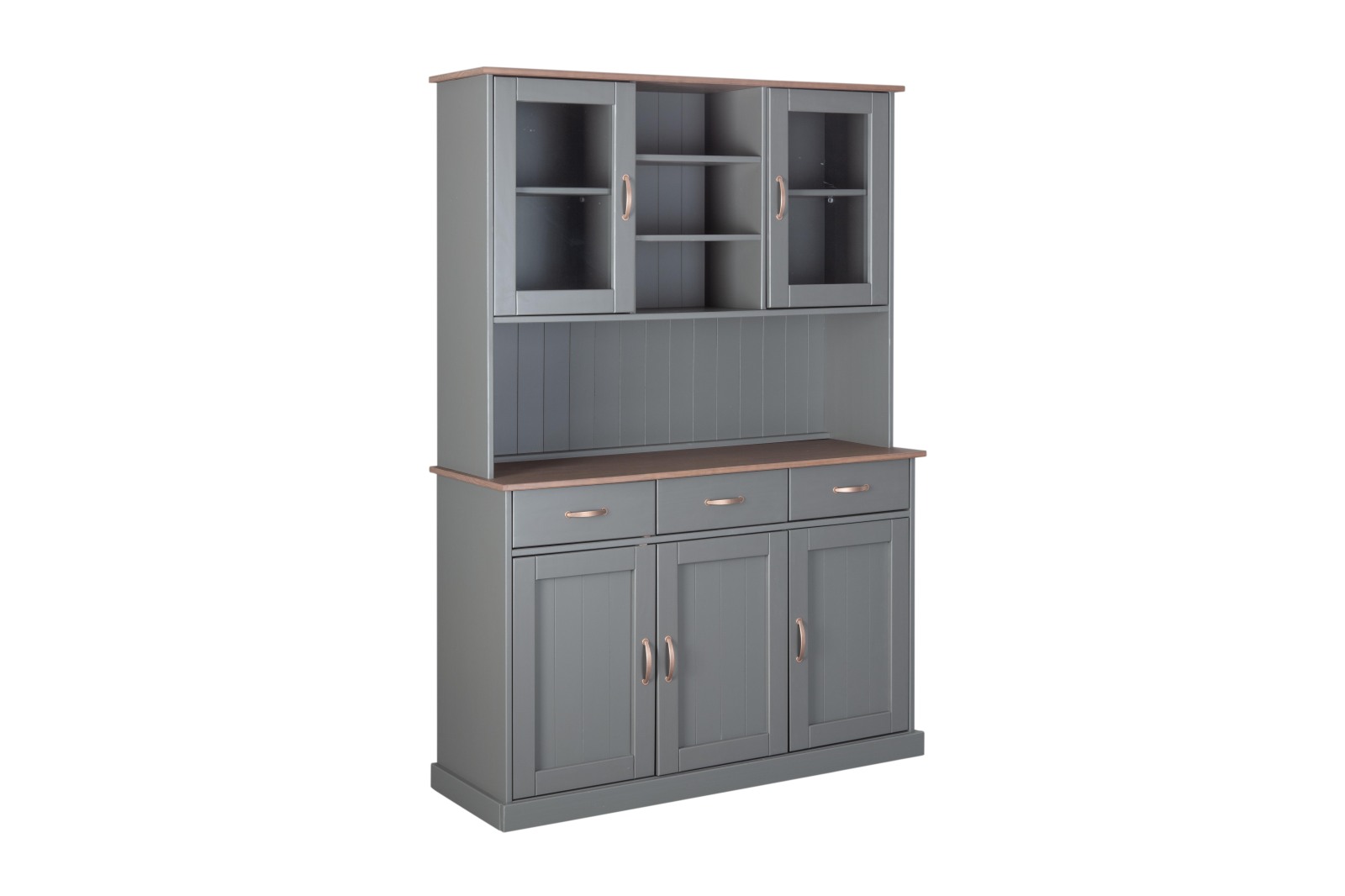 Buffetschrank LUZERNA - grau - Kiefer massiv - 131 cm breit