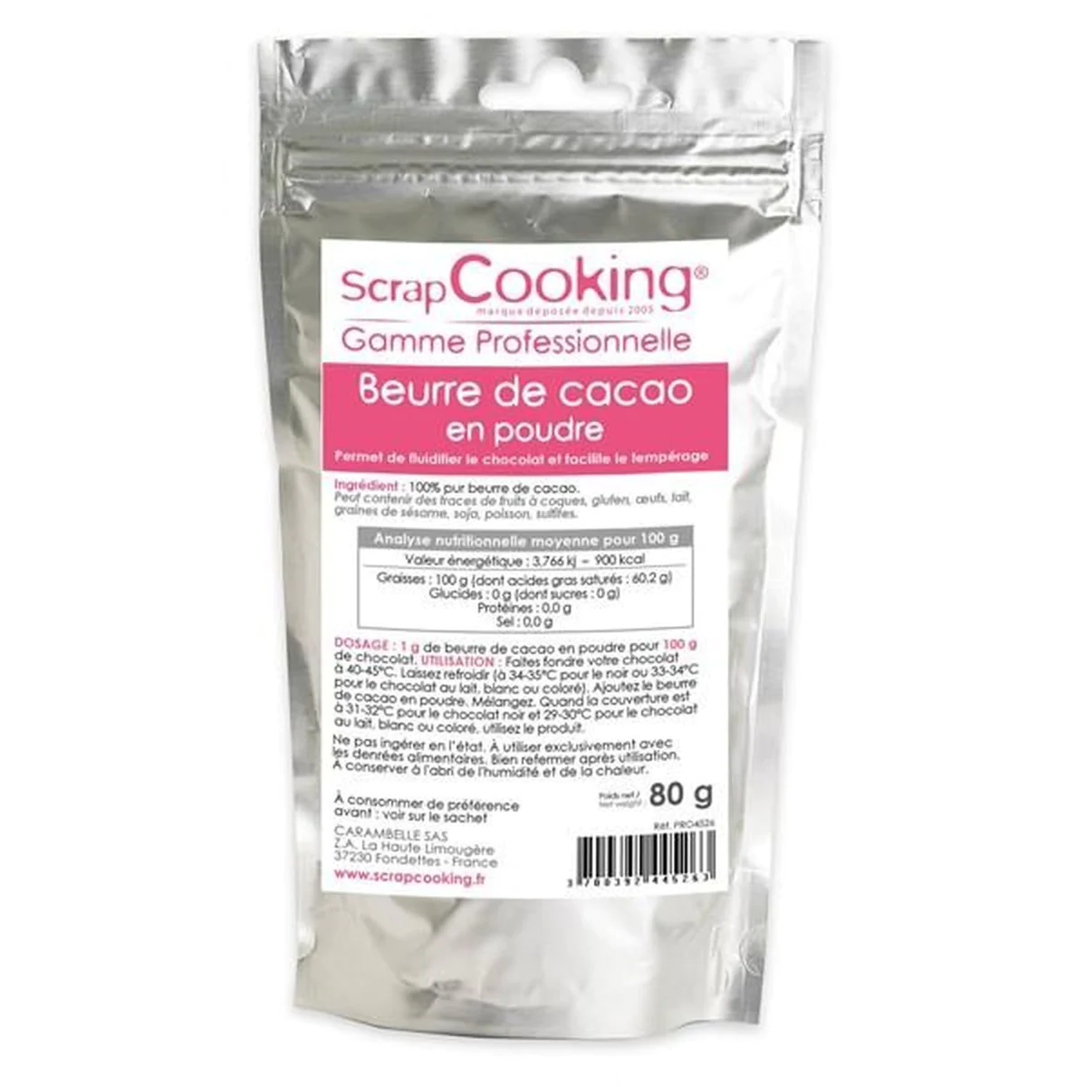 Beurre de cacao en poudre 240 g Scrapcooking